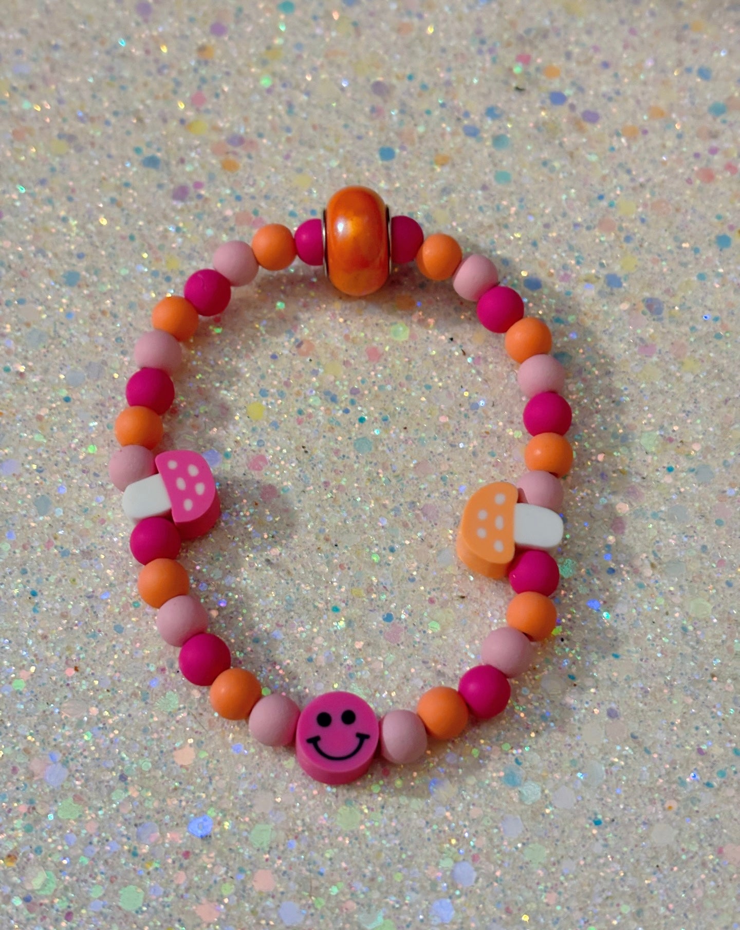 Smiley Face Mushroom Bracelet