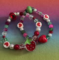 Two Kids Small Stretchable Bracelet Stacks Strawberry Theme