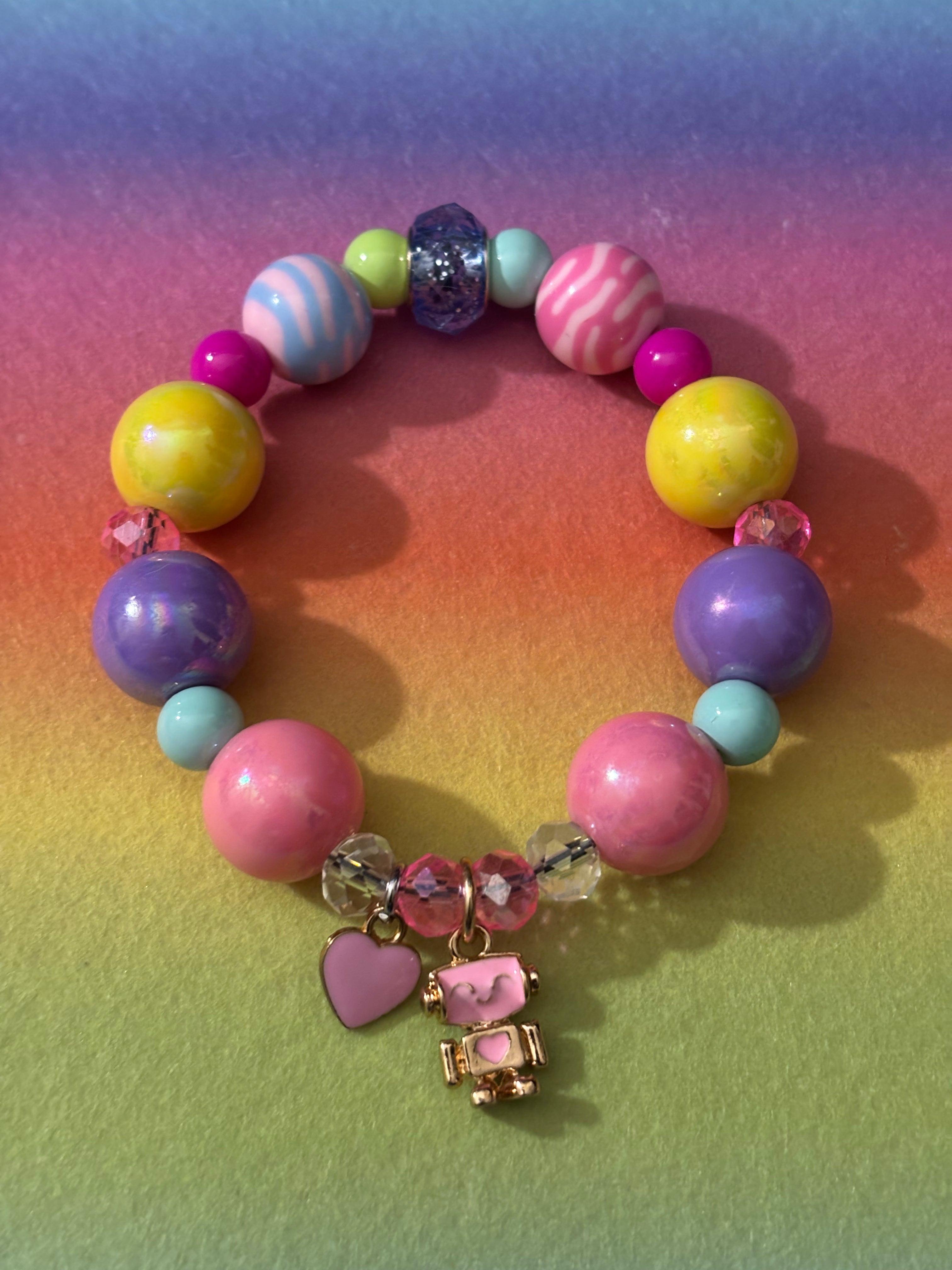 Pink Robot Charm