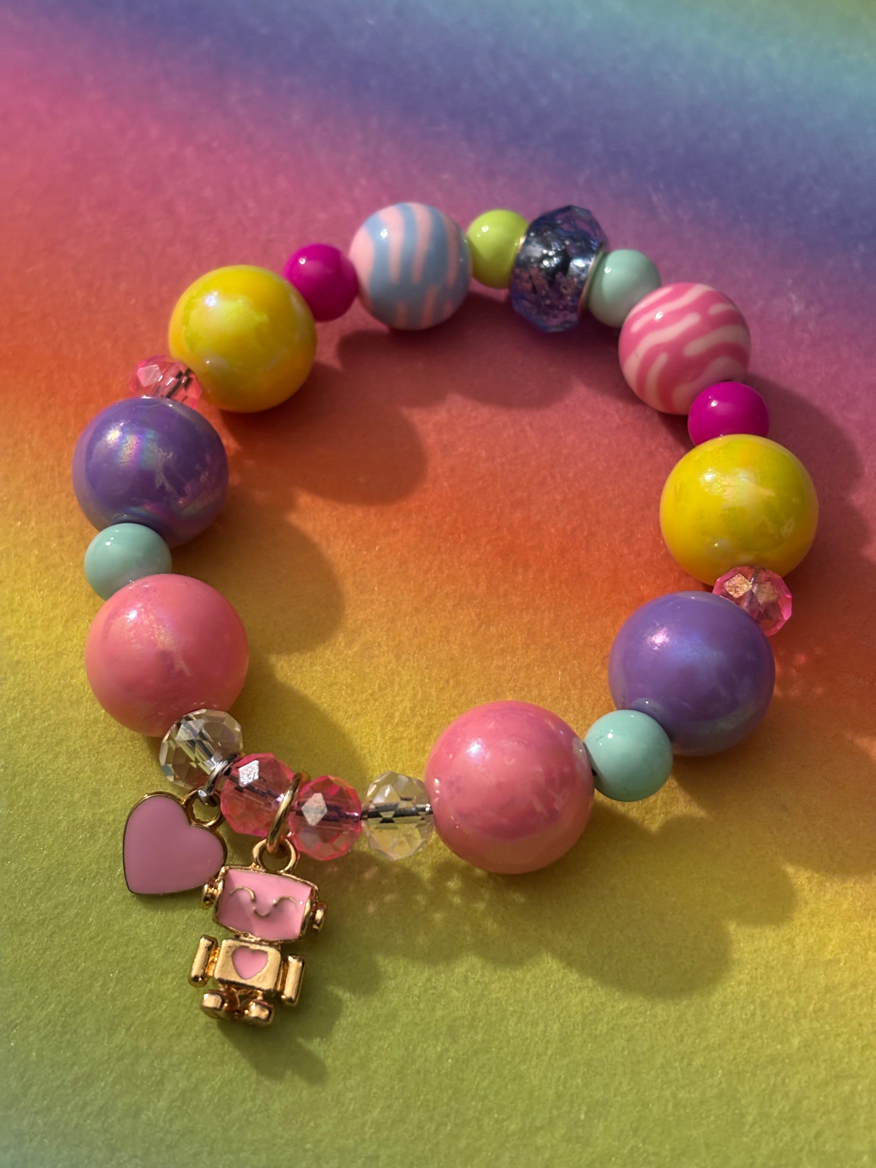 Pink Robot Charm