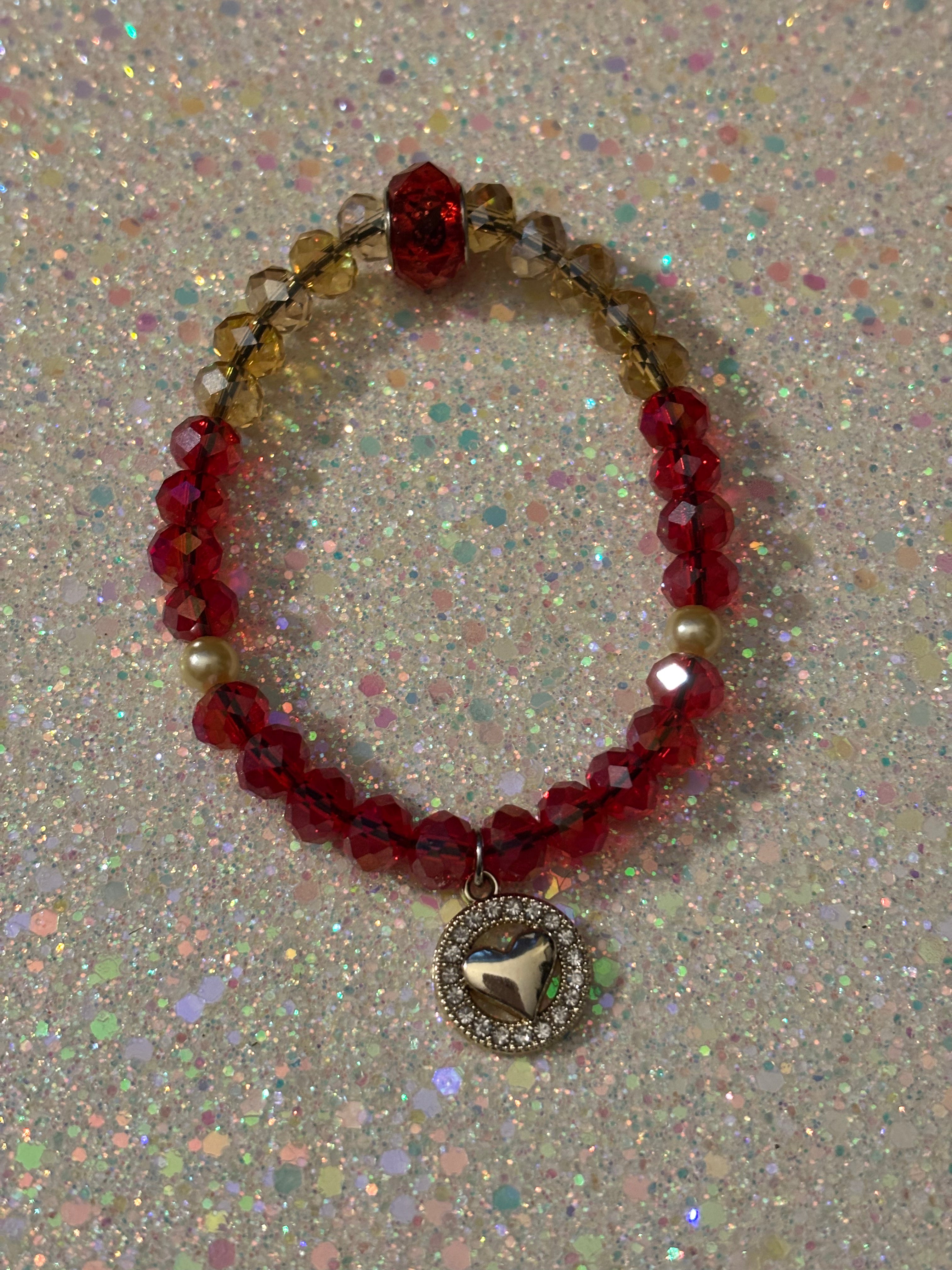 Gold Plated Rhinestone Heart