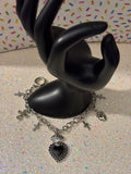 Black Heart Charm and Crosses
