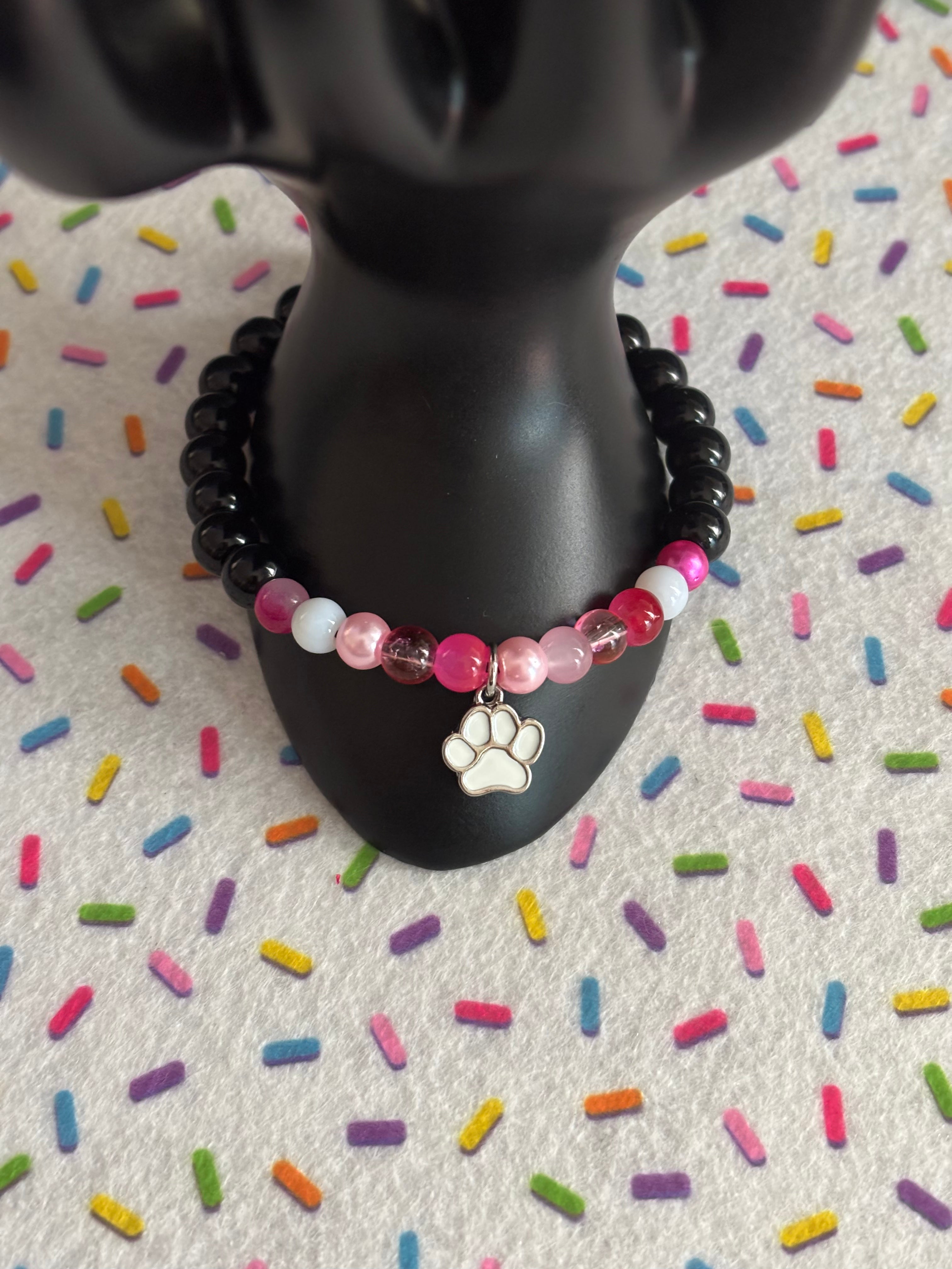 White Paw Print Charm