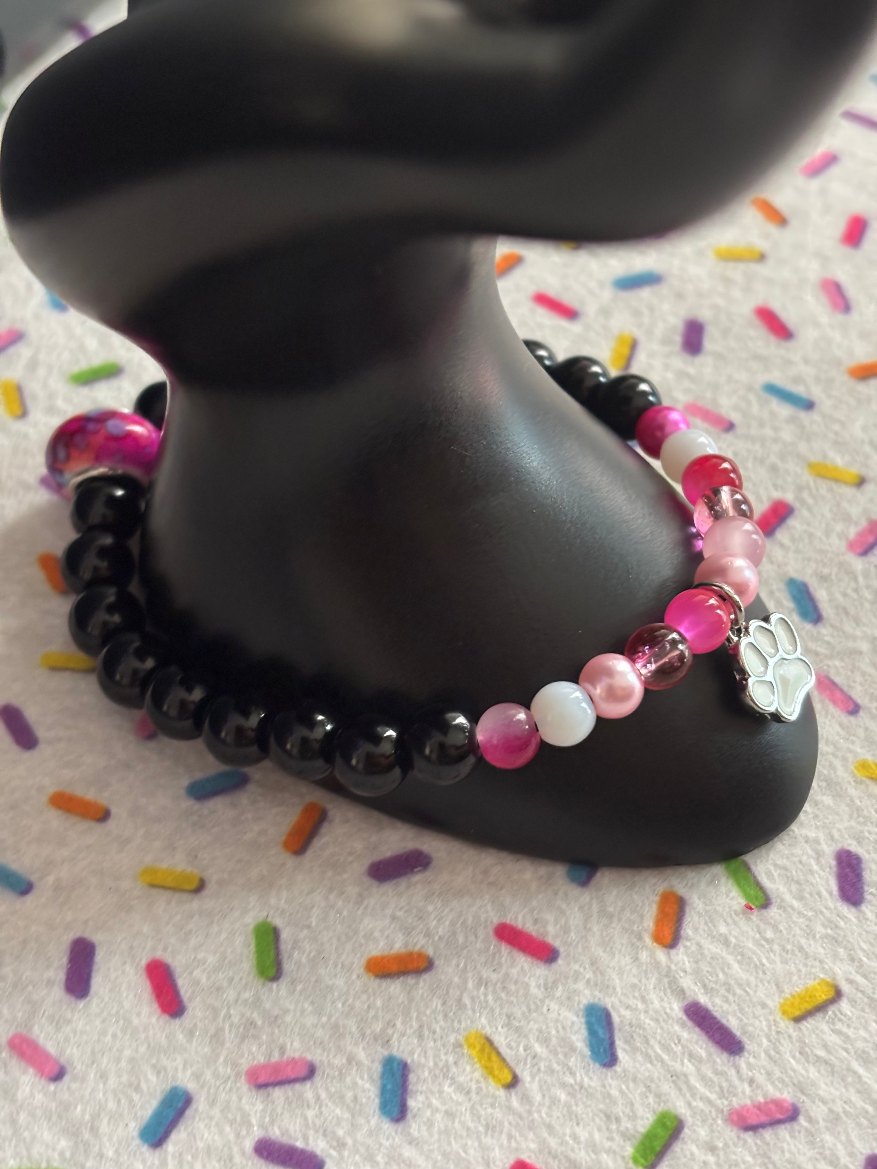 White Paw Print Charm
