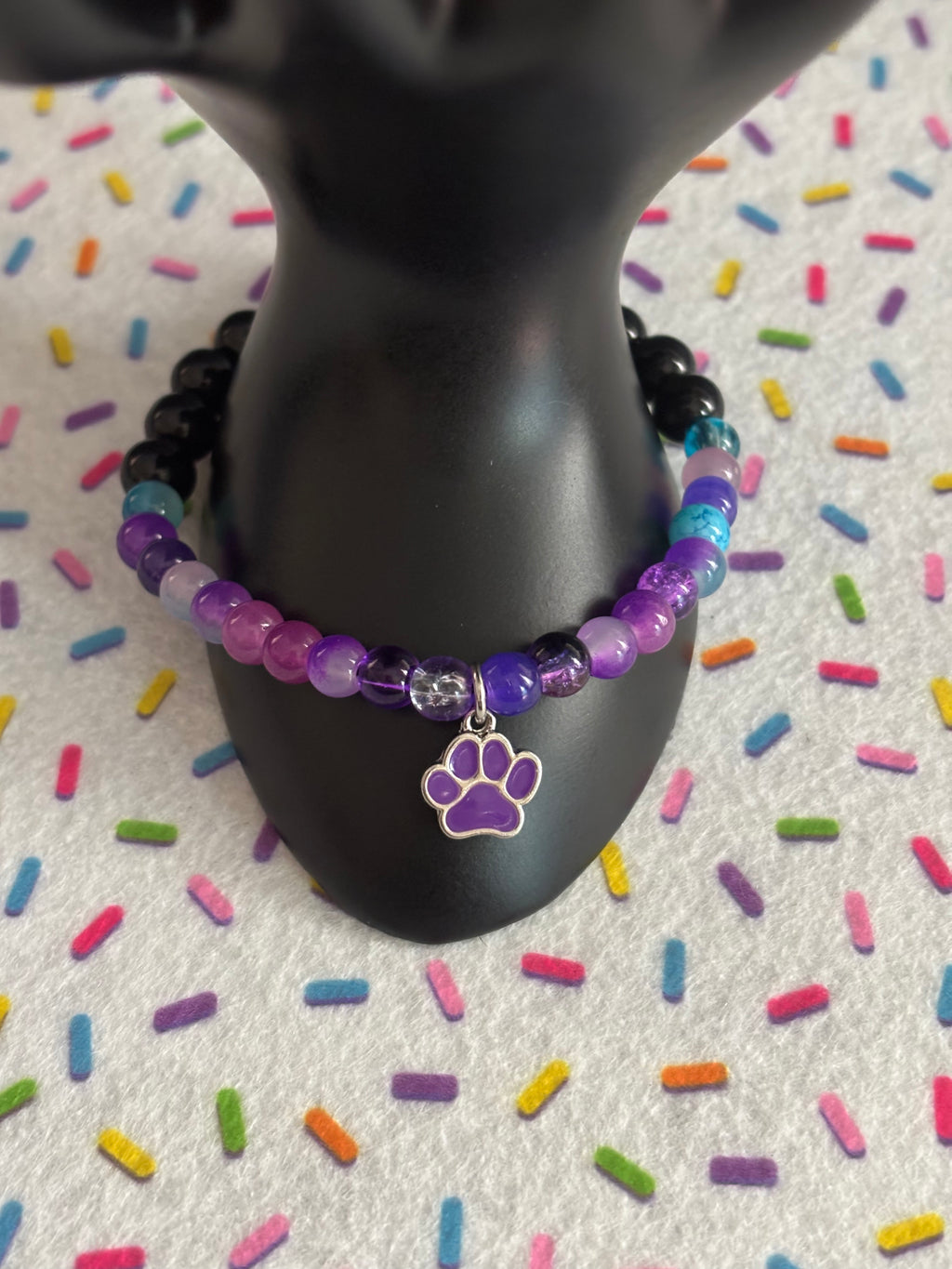 Purple Paw Print Charm