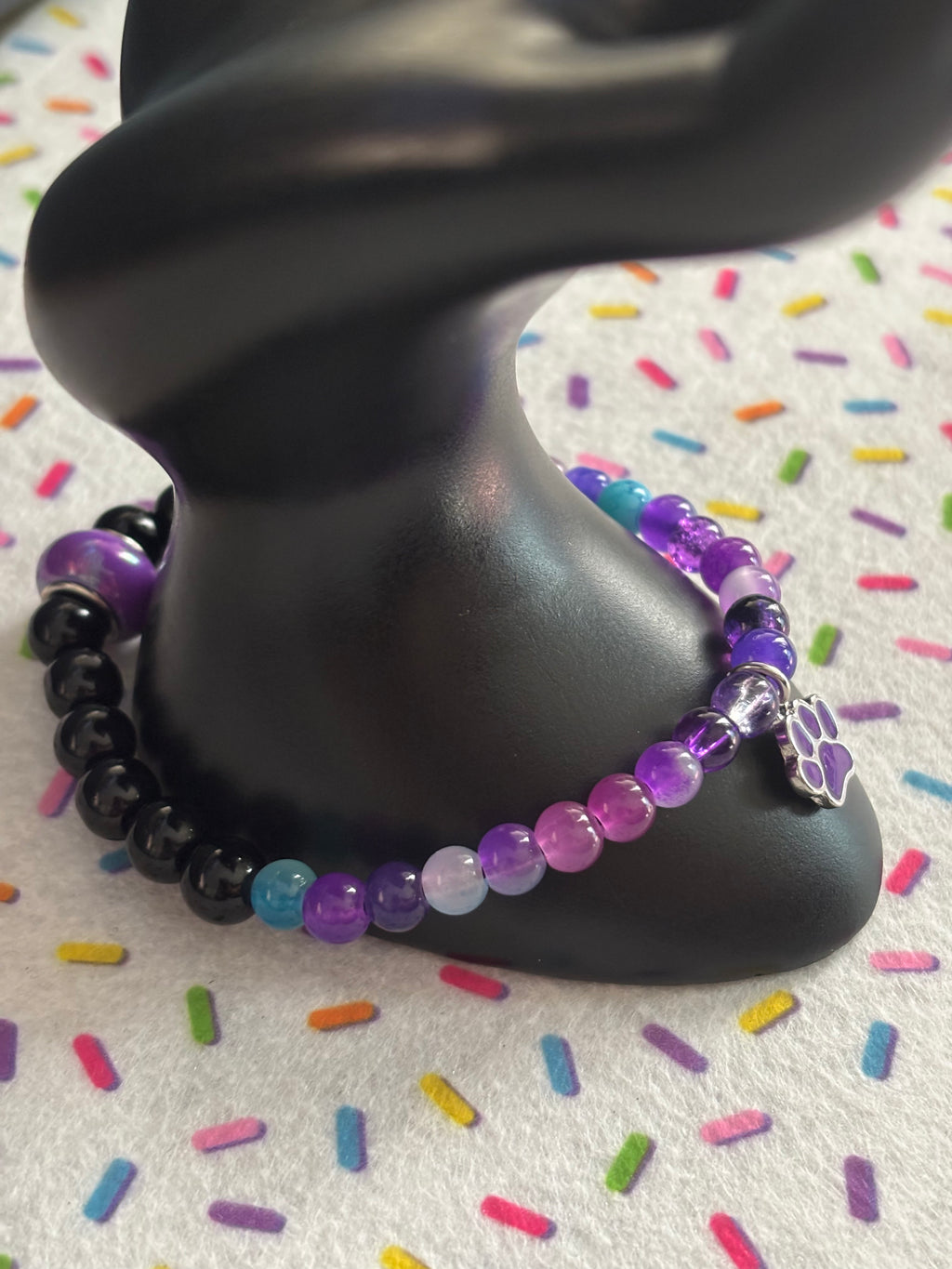 Purple Paw Print Charm