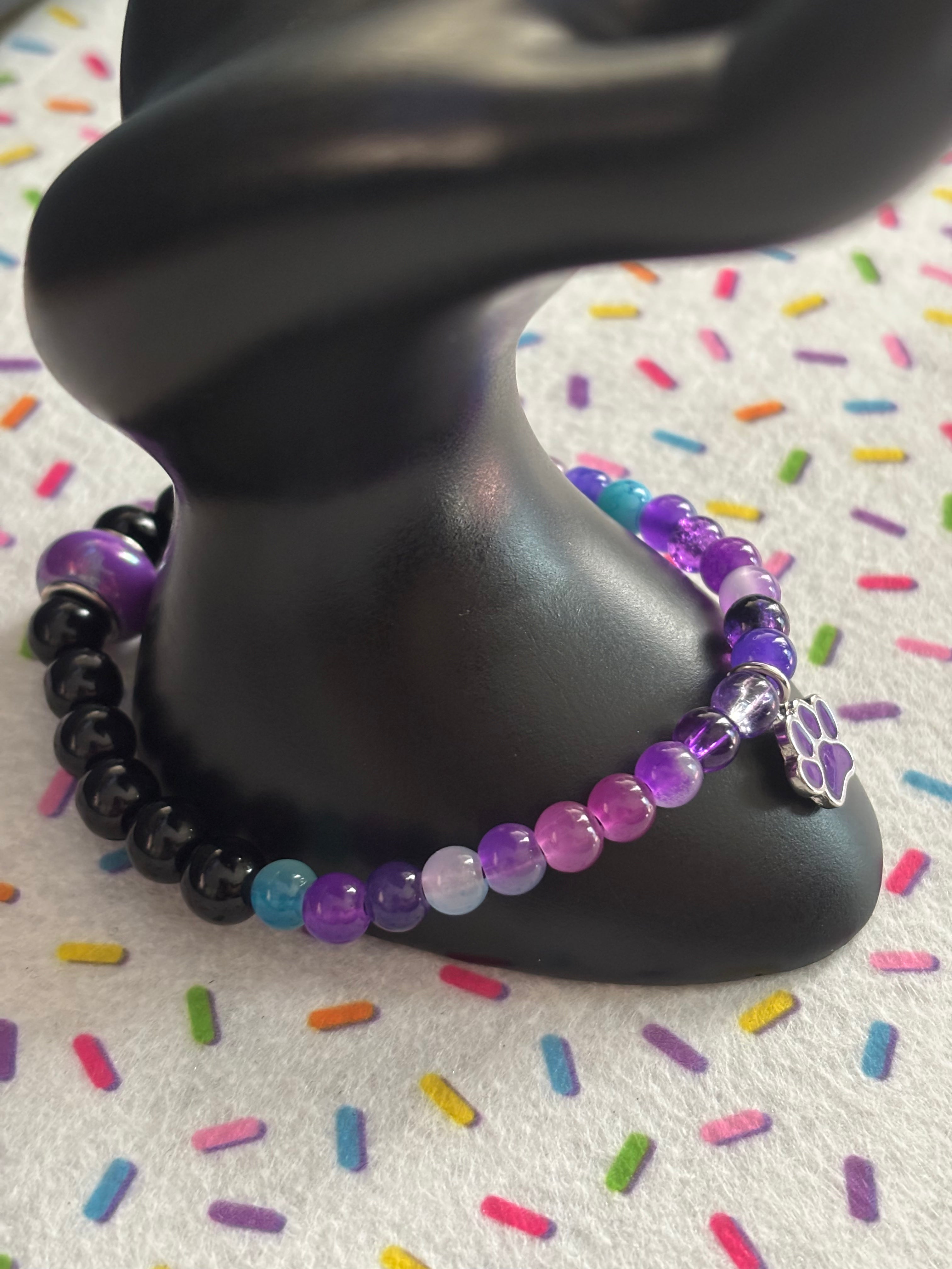 Purple Paw Print Charm