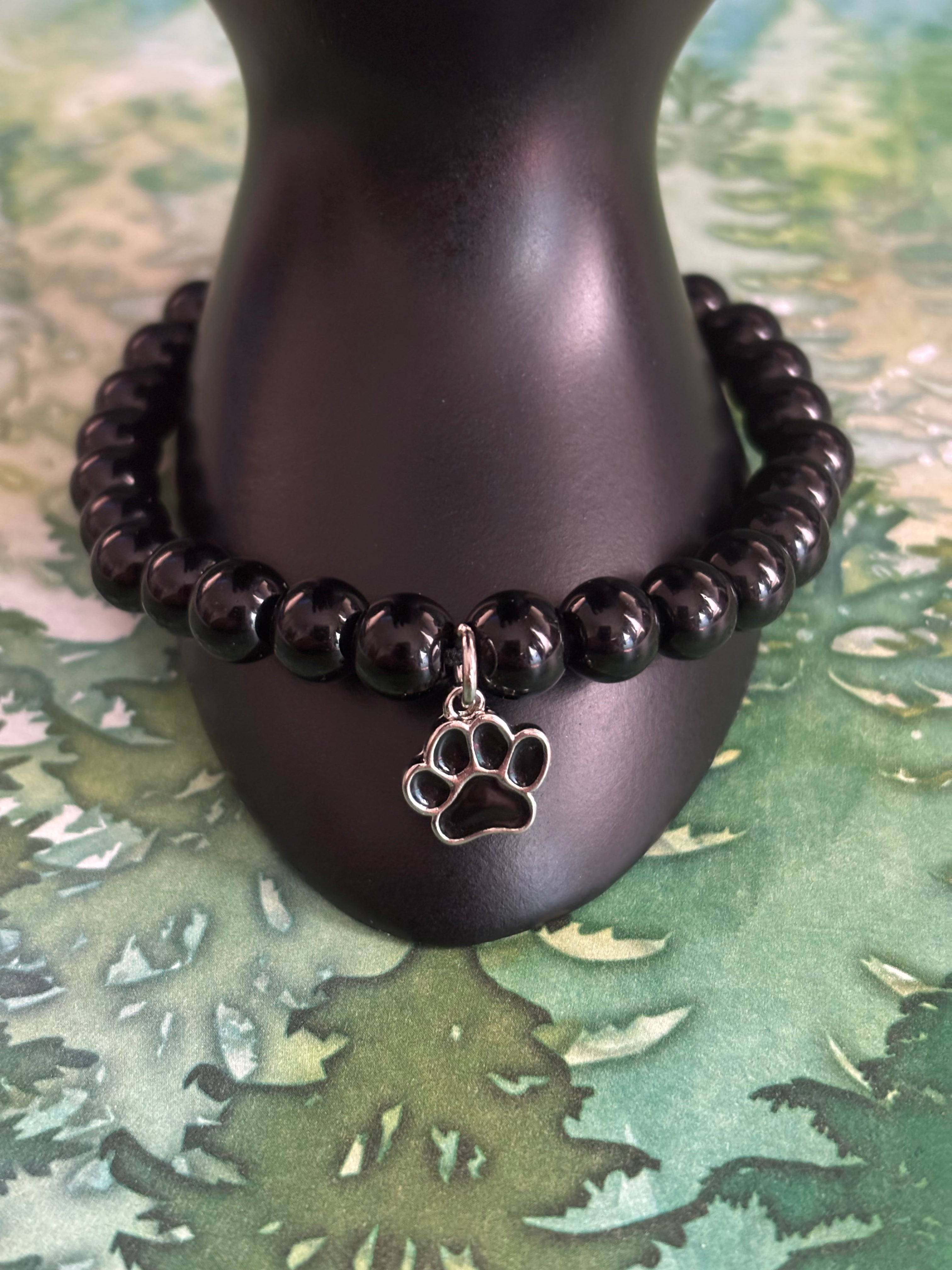 Black Paw Print Charm