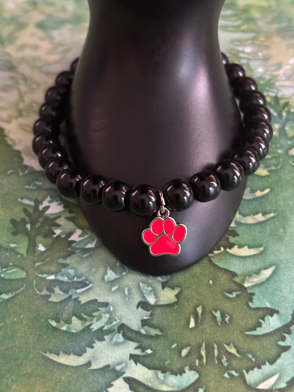 Red Paw Print Charm