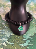 Green Paw Print Charm