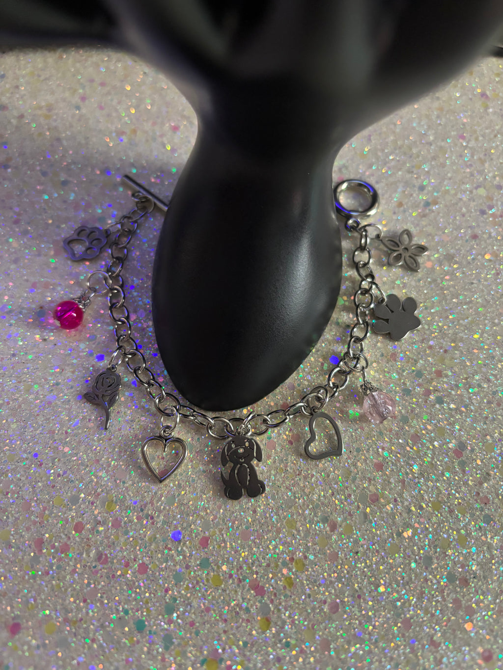 Silver Stainless Steel Doggo Lovers Bracelet