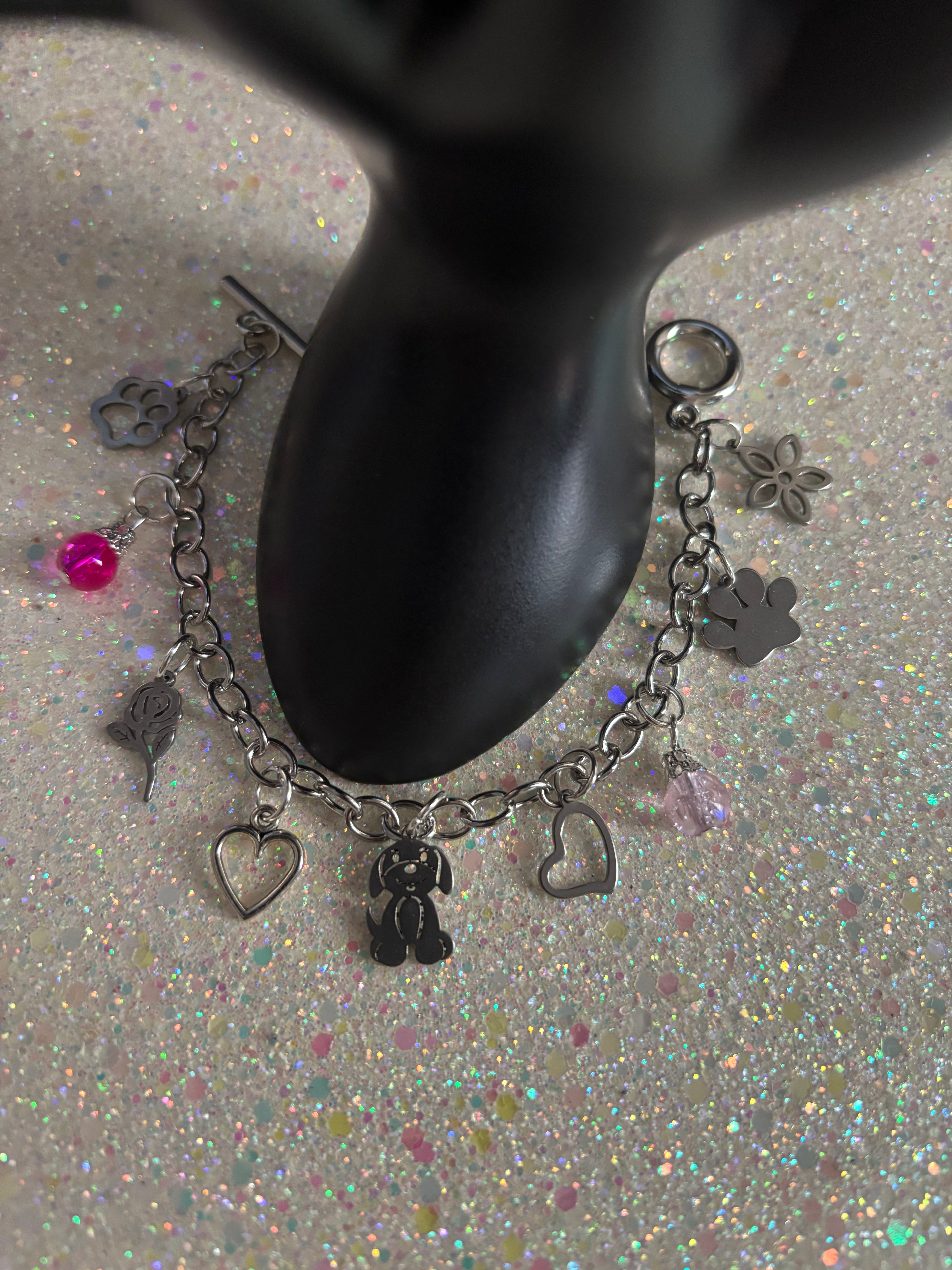 Silver Stainless Steel Doggo Lovers Bracelet
