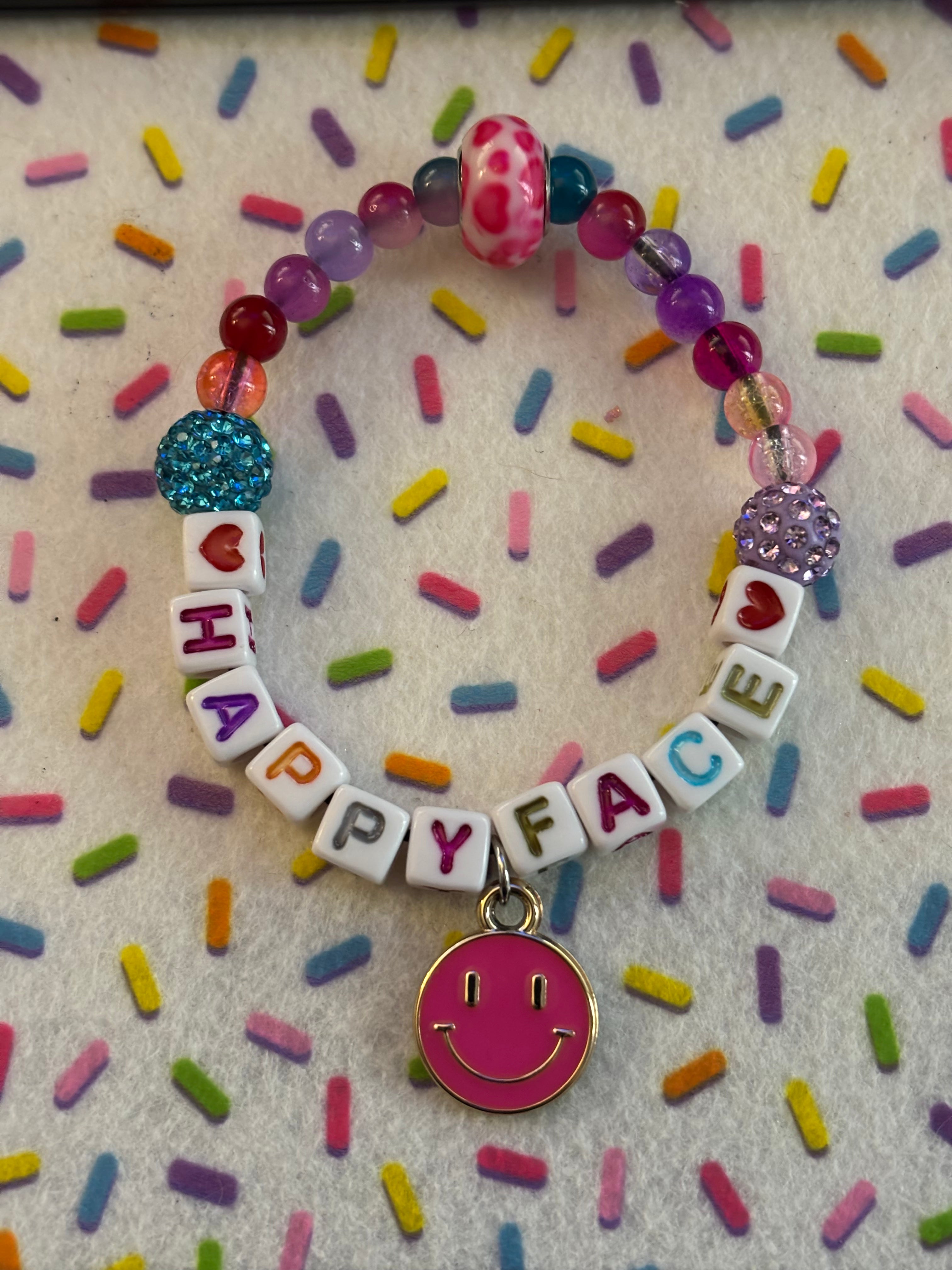 Kids Small Stretchable Bracelet Happy Face Theme