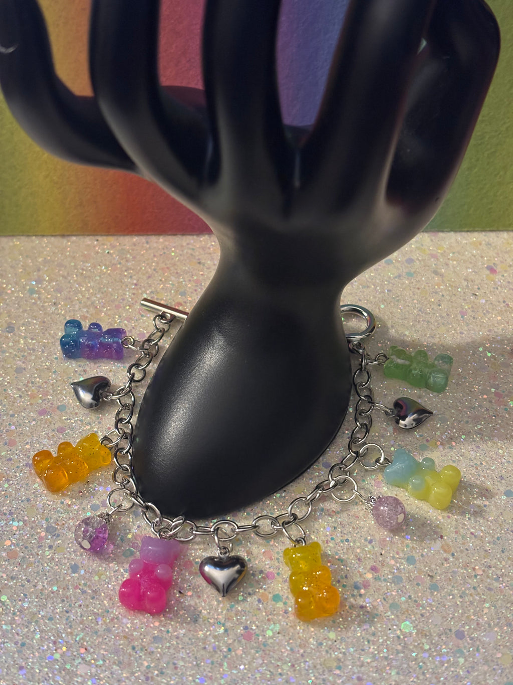 Silver Stainless Steel 3D Gummy Bear Charms
