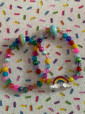 TWO Kids Small Stretchable Bracelet Stacks Rainbow Skies
