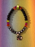 Stretchy Glass Beaded- Haunted House Halloween Bracelet