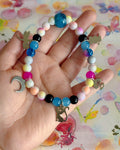 Stretchy Acrylic Beaded Bracelet- Under the Moon Theme
