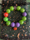 Stretchy 10 mm Beaded- Mini Pumpkin Charm