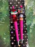 2 Pink Pens- Teacher and Coffee Charms