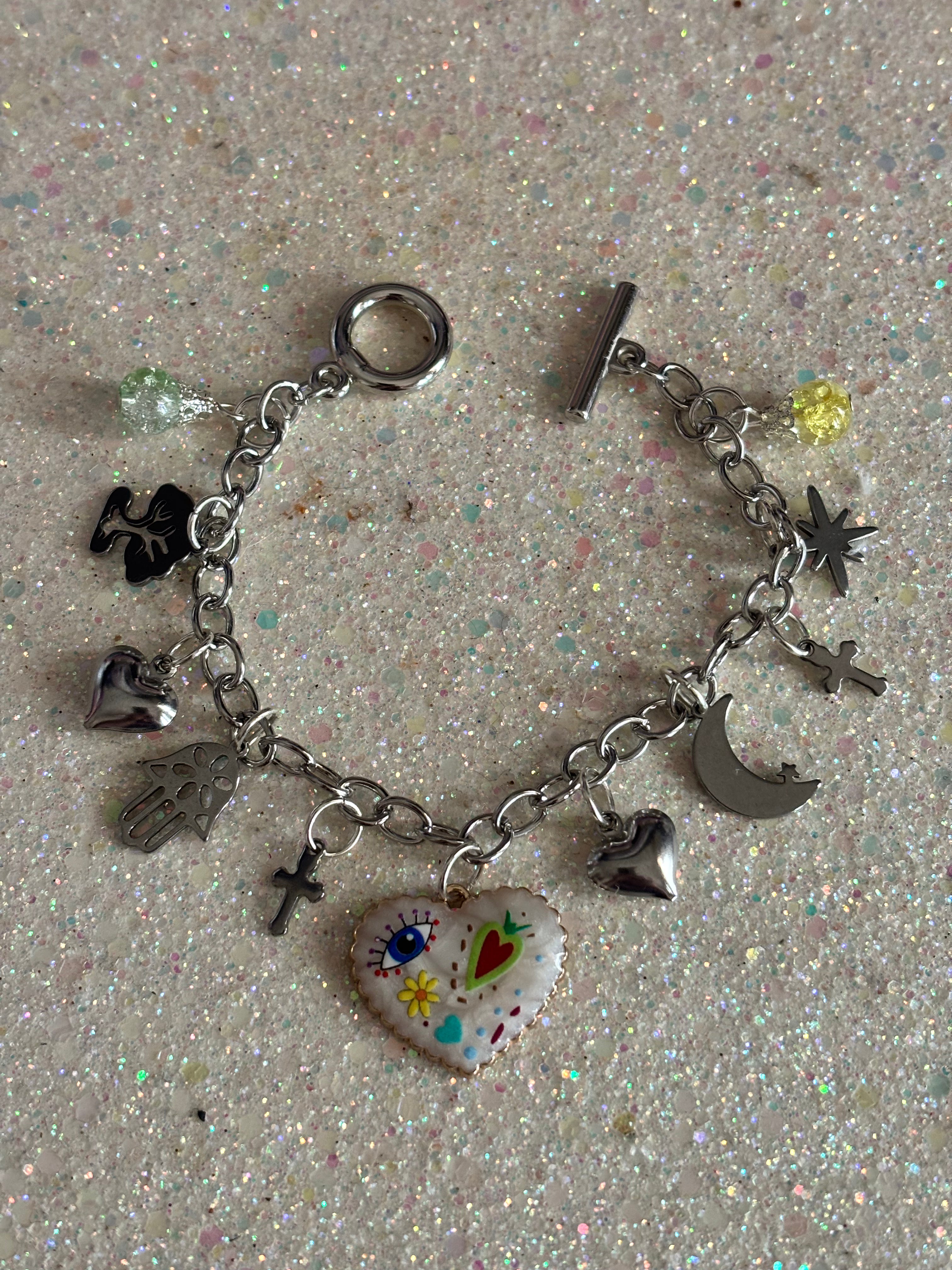 Silver Stainless Steel- Evil Eye Protection